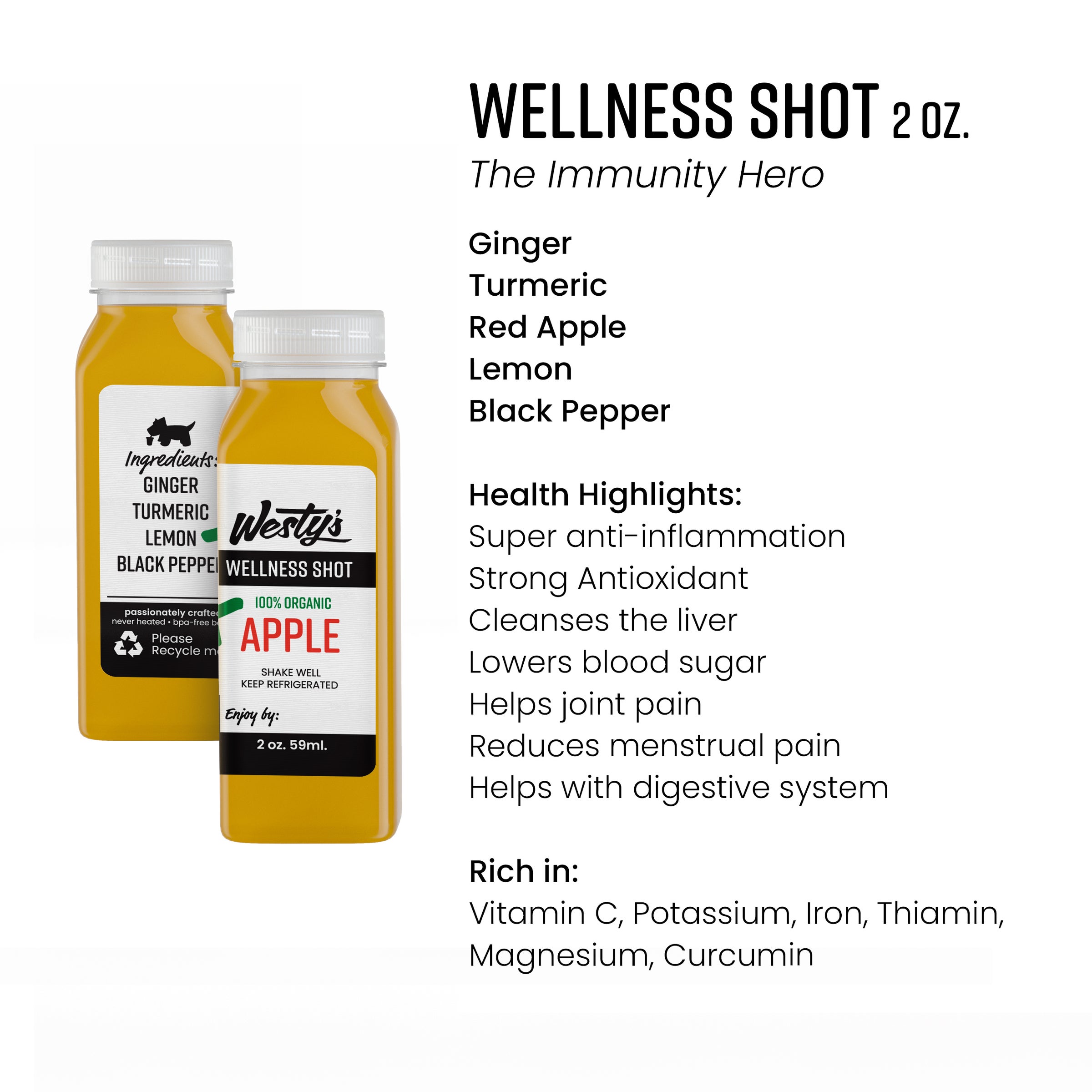 Apple, Lemon, Ginger & Turmeric Wellness Shot